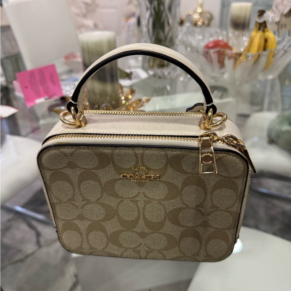 Coach Signature Canvas Crossbody Bag in Chalk and Tan - Picture 3 of 3